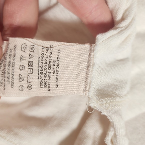 We The Free Cream Tunic Top Short Sleeve Collared Pocket Casual Boho Small - Picture 8 of 9